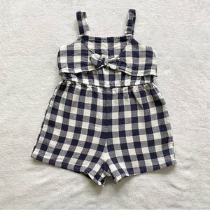 Old Navy Romper - Navy and White Plaid